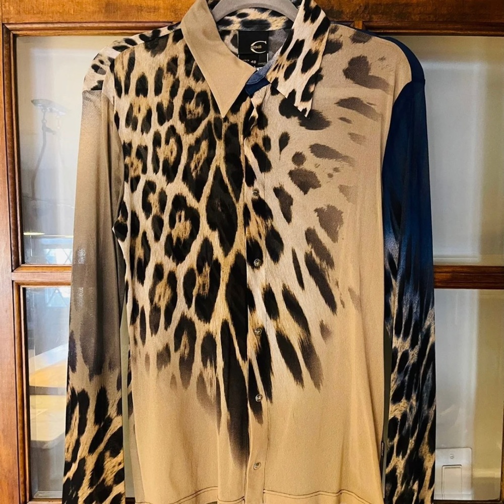 Just Cavalli Mesh Button Down
